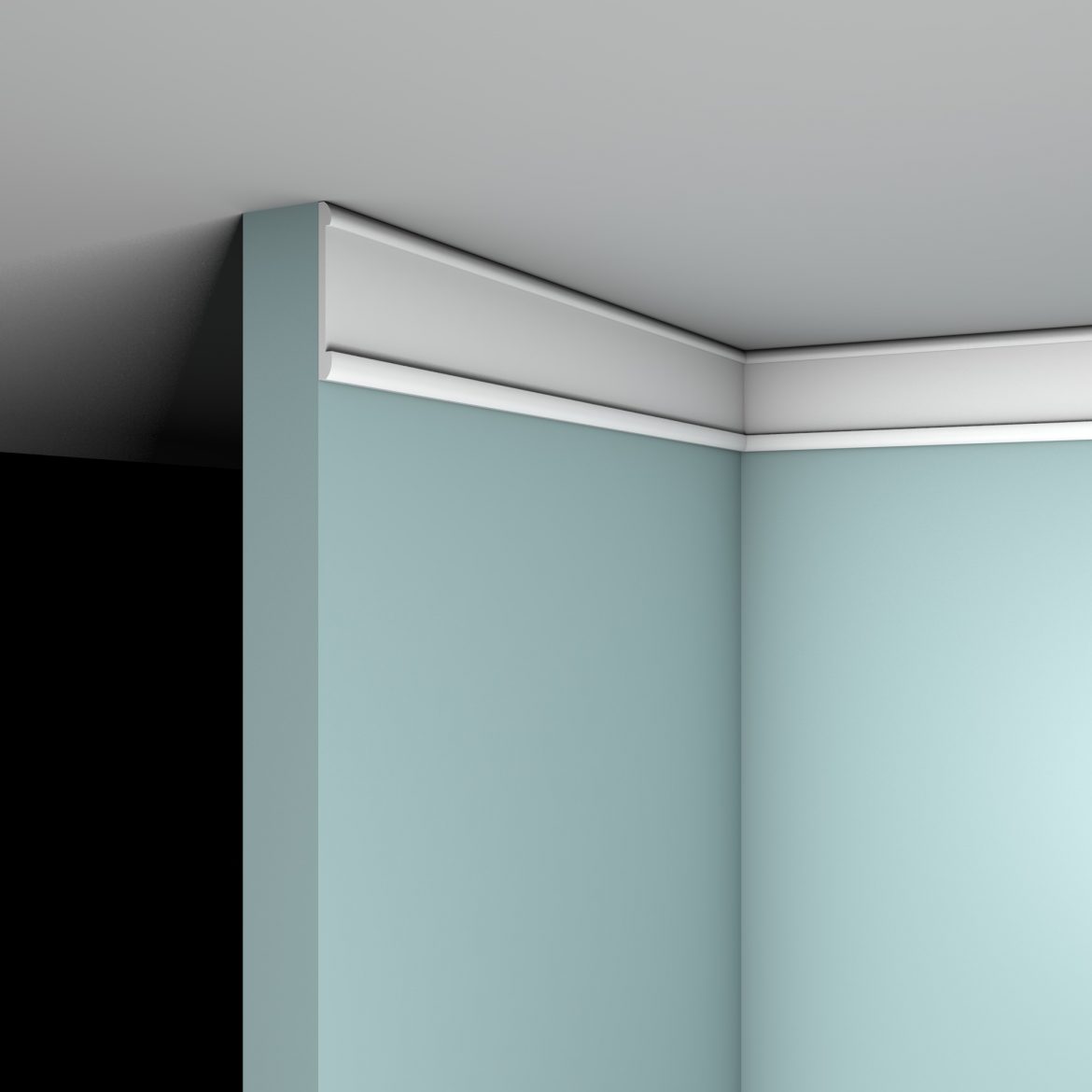 Cornice Decorativa Per Soffitti E Pareti In Polistirolo XPS, 1.4x7 Cm, Lunghezza 2 Metri, Bianca - Facile Da Tagliare E Incollare